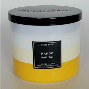 1 MANGO MAI TAI SCENTED LARGE 14.5 OZ 3-WICK CANDLE BATH & BODY WORKS WHITE BARN